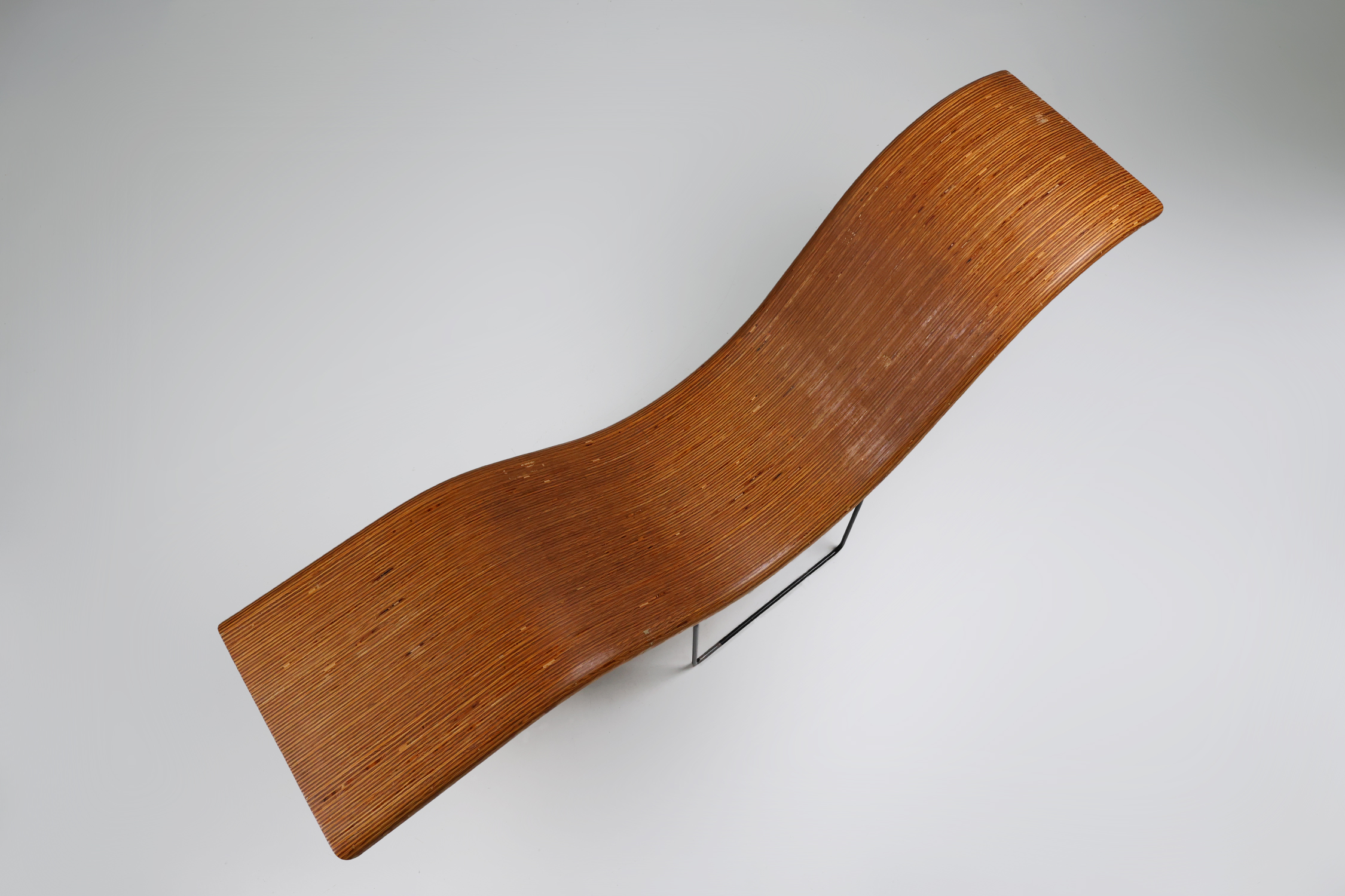 Mid-century stack-laminated lounge chair by Tiller Lesser, Germany 1990thumbnail